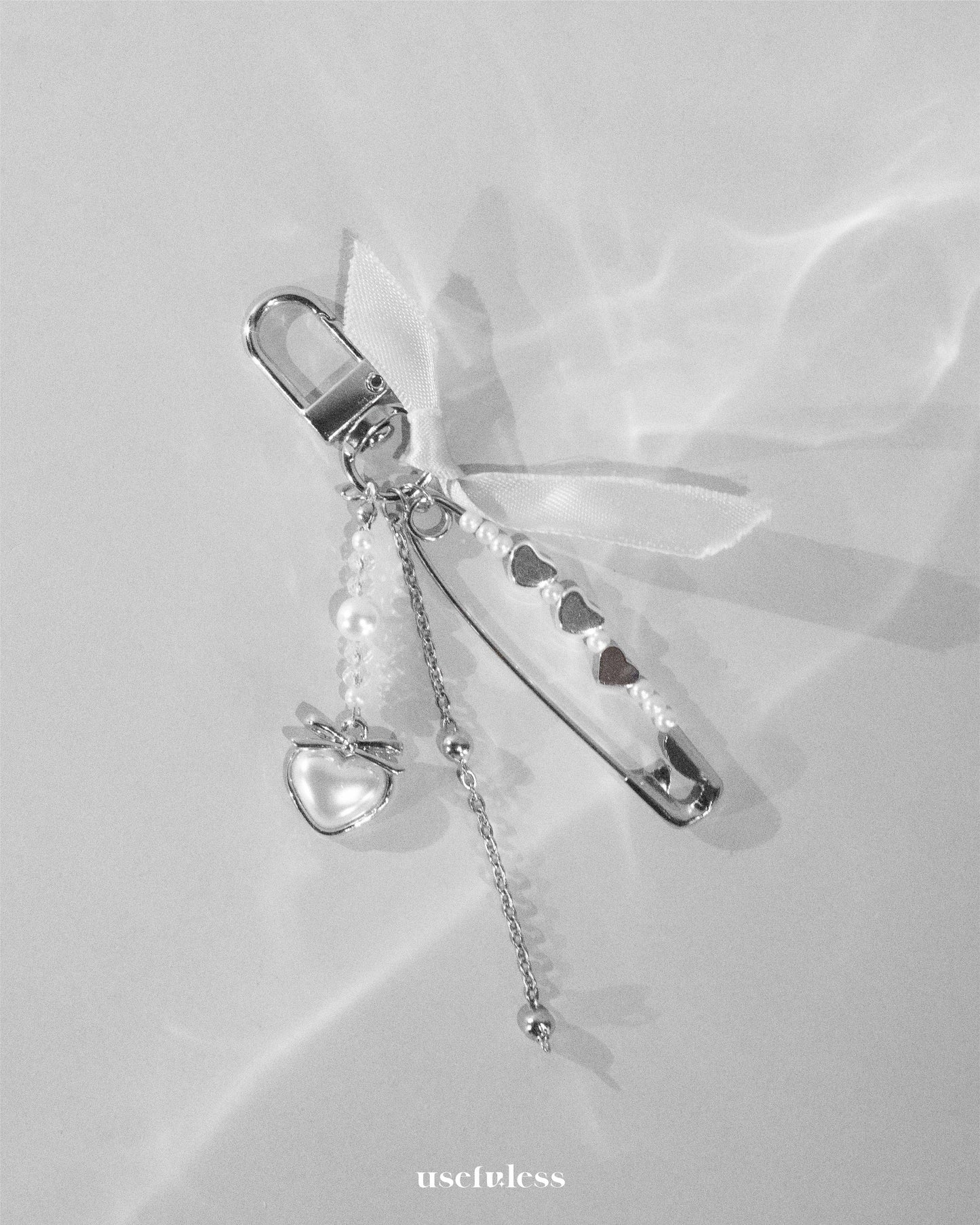 Pearl Heart Keychain